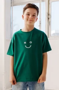 Zielony T-Shirt Chłopięcy NO :) All For Kids