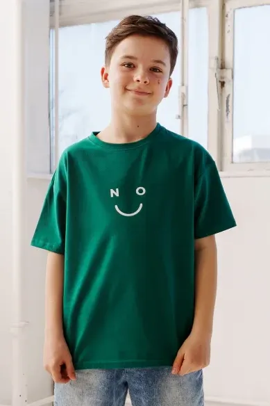 Zielony T-shirt chłopięcy NO All For Kids