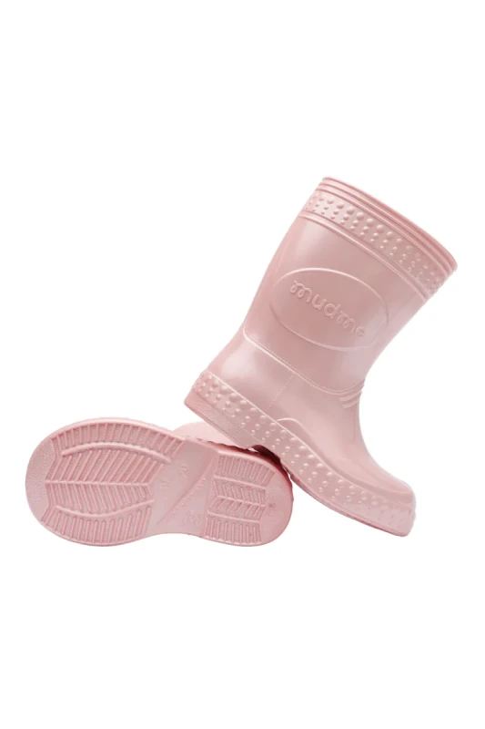 Mama i dziecko w kaloszach MUDME Pink Pearl stylizacja