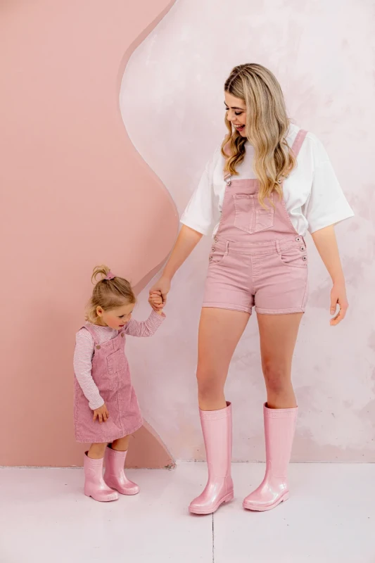 Kalosze MUDME Pink Pearl perłowe różowe dla dziewczynki