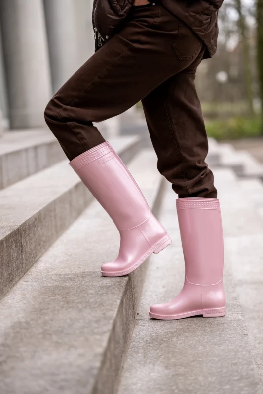 Mama i dziecko w kaloszach MUDME Pink Pearl