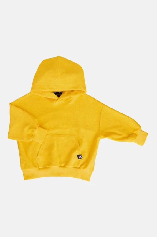 Bluza dziecięca oversize żółta MINIKID SUNNY HOODIE przód