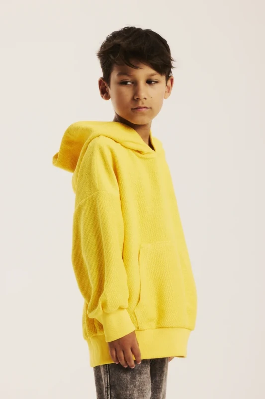 Żółta bluza dziecięca streetwear MINIKID SUNNY HOODIE bok tył