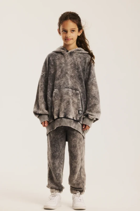 Bluzy dziecięce oversize MINIKID acid grey dla rodzeństwa