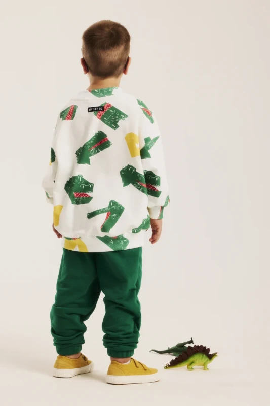 Bluza dziecięca premium z printem krokodyli full body