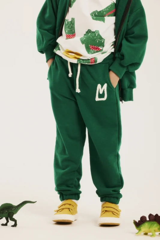FOREST GREEN PANTS MINIKID – zielone spodnie dresowe dziecięce