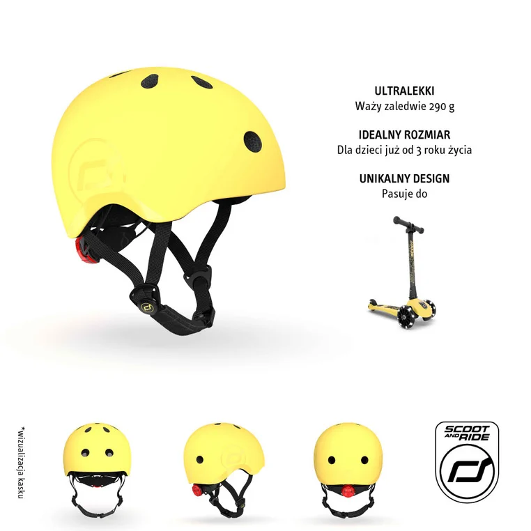 Kask Scootandride S-M Lemon parametry techniczne