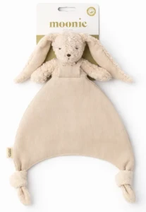 Moonie Doudou Królik Sand – pierwsza przytulanka sensoryczna z lnu i bawełny organicznej dla niemowląt 0 m+