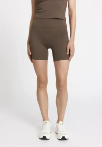 Damskie kolarki sportowe premium z wysokim stanem Bike Shorts Butter Soft Dark Brown Rethinkit Studios 20807-718