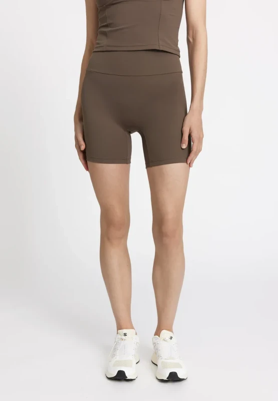 damskie kolarki dark brown z wysokim stanem przód butter soft