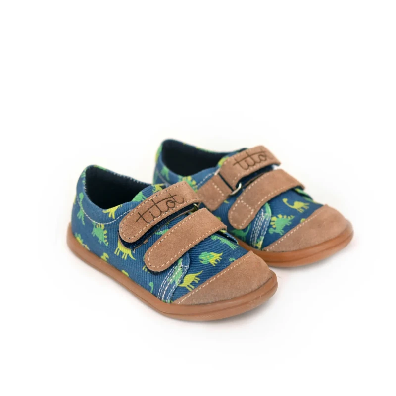Kapcie Trampki TITOT Navy Dino | Granatowe Buty w Dinozaury