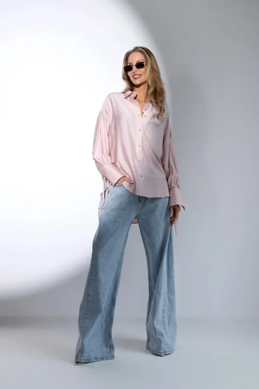 Koszula damska Bopoco SOFIA różowa elegancka oversize