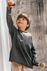 Boxy Longsleeve Graphite – Grafitowa Bluzka booso