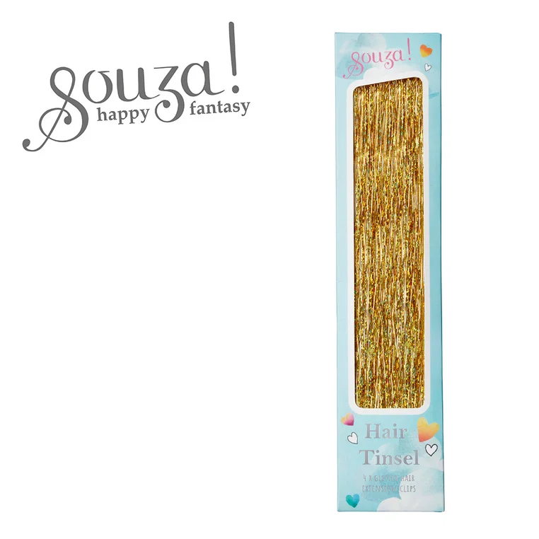 hair tinsel złoty dla dziewczynki ozdoba do włosów