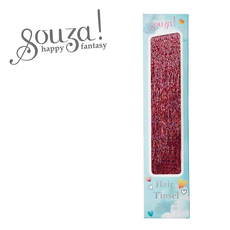 hair tinsel różowy dla dziewczynki ozdoba do włosów