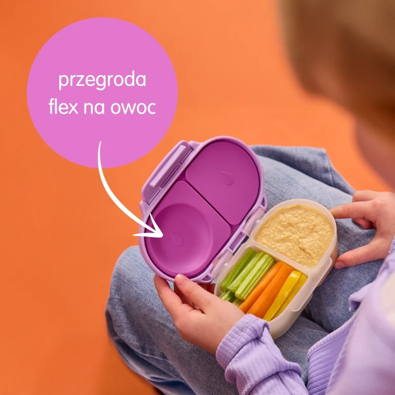 b.box snackbox z przegrodami owoce warzywa jogurt w środku