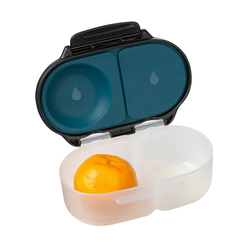 snackbox b.box otwarty z owocem w środku przegrody