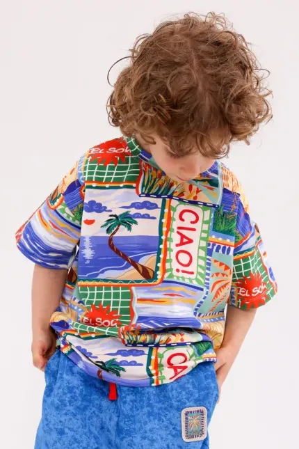 t shirt dziecięcy postcards hey popinjay kolorowy wakacyjny