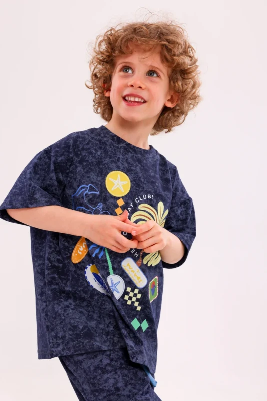 granatowy t shirt dziecięcy hey popinjay navy mar