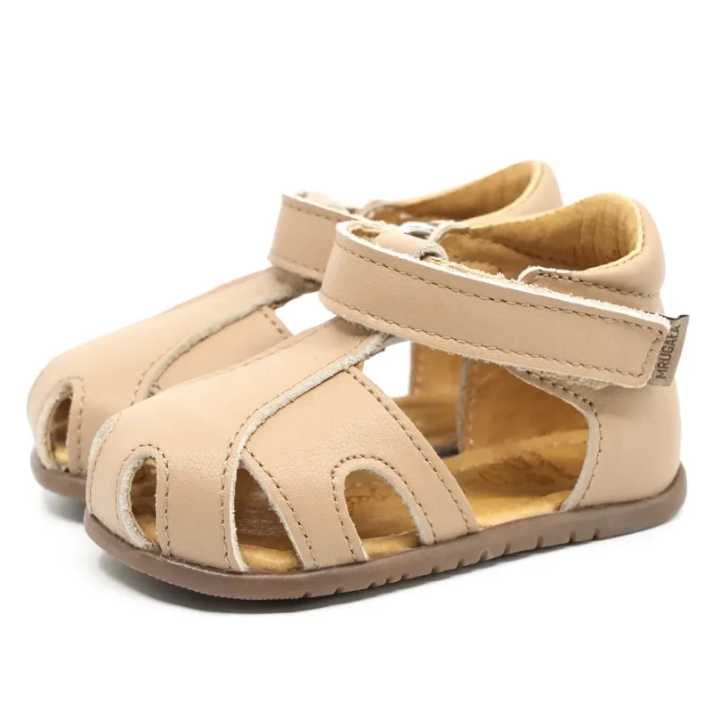 sandały dziecięce barefoot Mrugała MIMI cappuccino przód