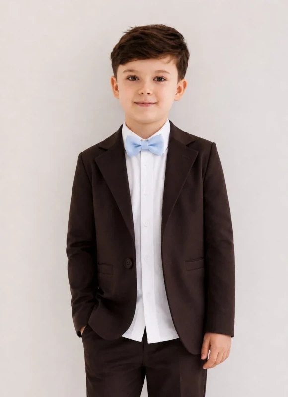 błękitna mucha dla chłopca elegancka