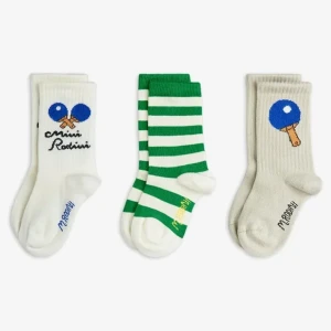Mini Rodini Table Tennis 3-Pack Socks – skarpetki dziecięce organic cotton GOTS