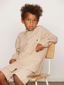 Mini Rodini Poplin Woven Shirt – koszula dziecięca w paski organic cotton GOTS