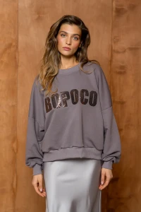 Bluza damska BOPOCO cekin szara Bopoco