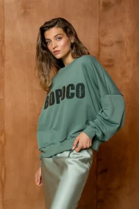 Bluza damska BOPOCO cekin zielona Bopoco