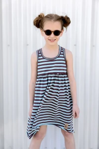 Sukienka SUMMER DRESS paski blue - brown TUSS