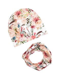 Czapka + Komin KWIATY BOHO -50%