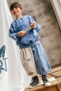 Spodnie 315 DOUBLE WIDE PANTS IVORY/BLUE booso