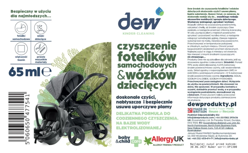 DEW Baby & Child spray do czyszczenia wózków dziecięcych 65 ml
