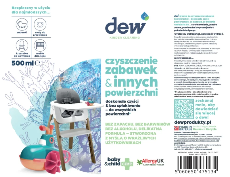 DEW Baby & Child spray do czyszczenia zabawek dziecięcych