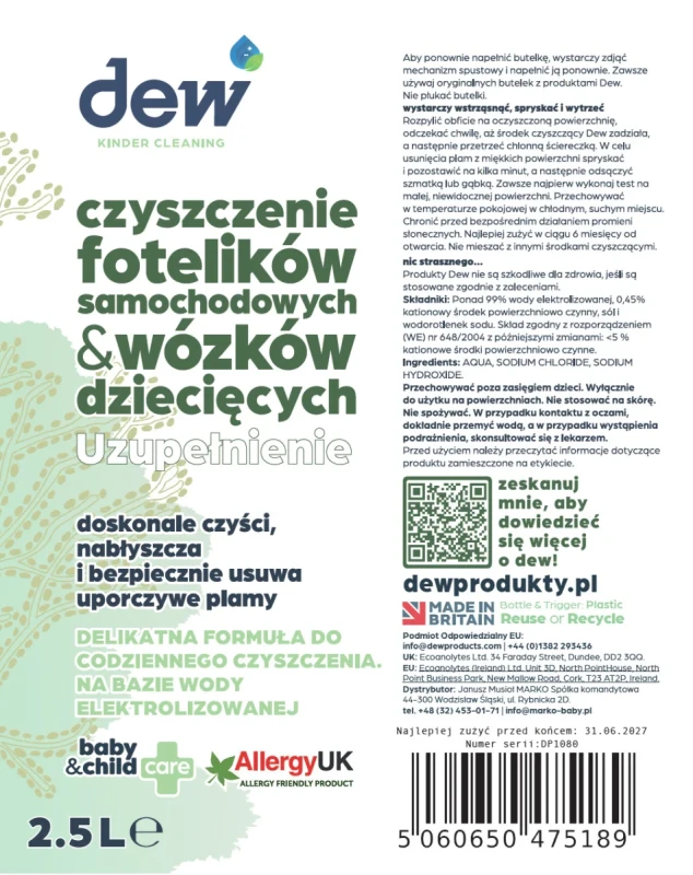 Refill DEW do czyszczenia wózków dziecięcych
