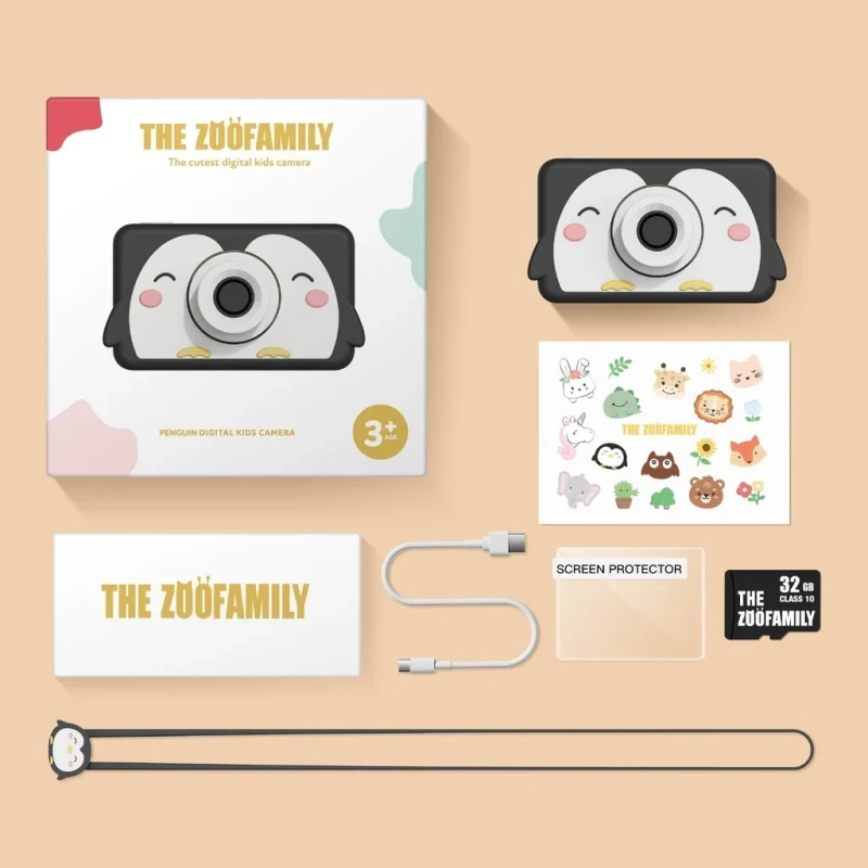 zestaw aparat cyfrowy dla dzieci The Zoofamily Penguin 32 GB