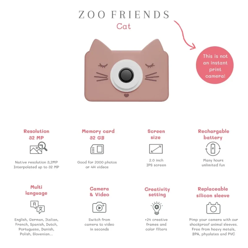 aparat fotograficzny dla dzieci Zoo Friends Cat 32 MP
