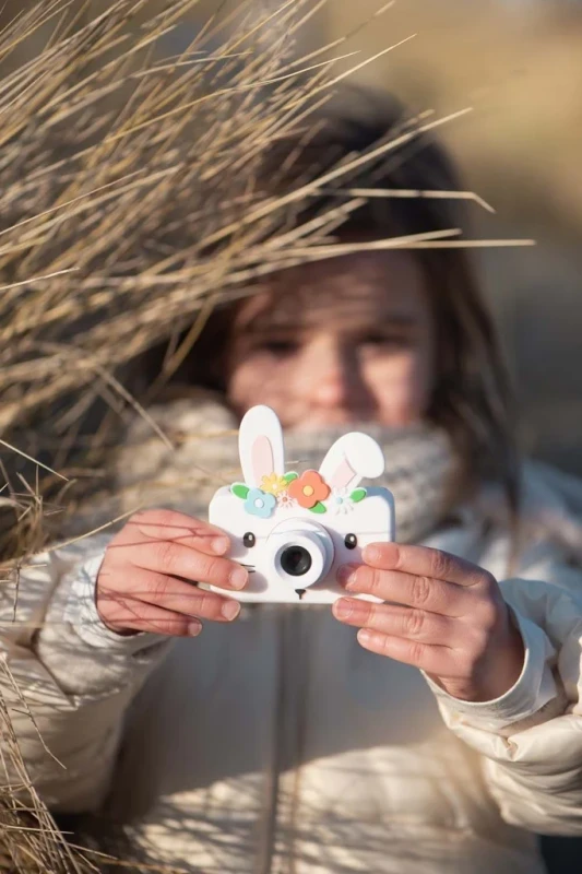 dziecięcy aparat cyfrowy Rabbit Flower z silikonową obudową
