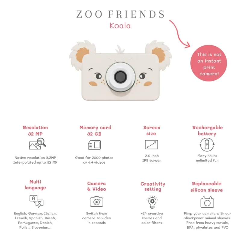 aparat fotograficzny dla dzieci Zoo Friends Koala 32 MP