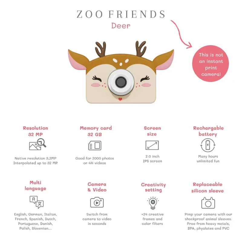 aparat fotograficzny dla dzieci Zoo Friends Deer 32 MP