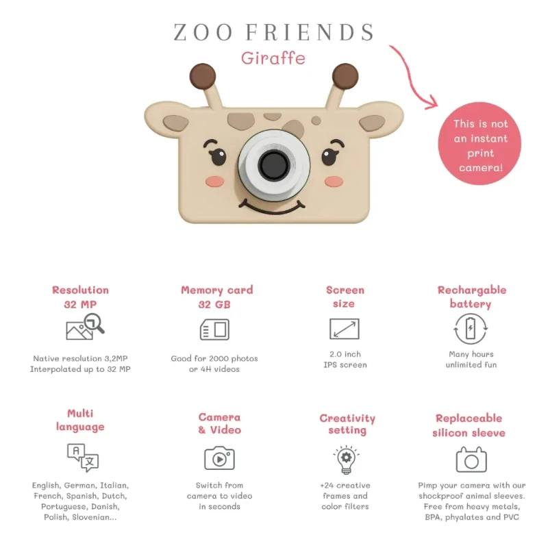 aparat fotograficzny dla dzieci Zoo Friends Giraffe