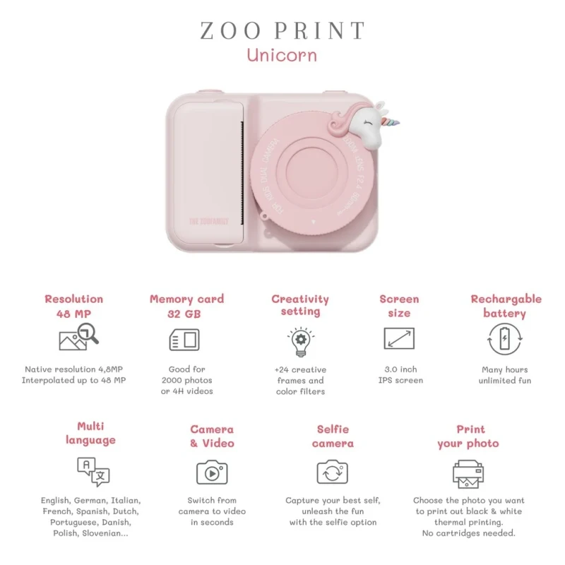 Pastelowy aparat instant dla dzieci Koala