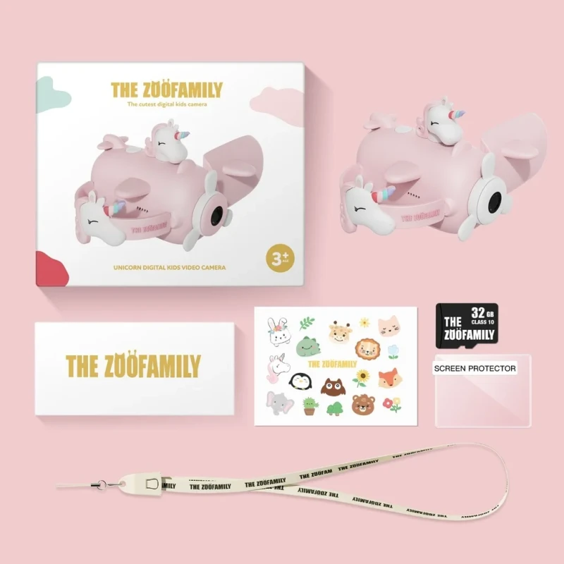 Kamera cyfrowa dla dzieci 5+ Zoo Video Unicorn 45 MP + 32 GB The Zoofamily