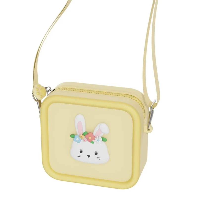 silikonowa torebka dziecięca Rabbit Flower pastelowa
