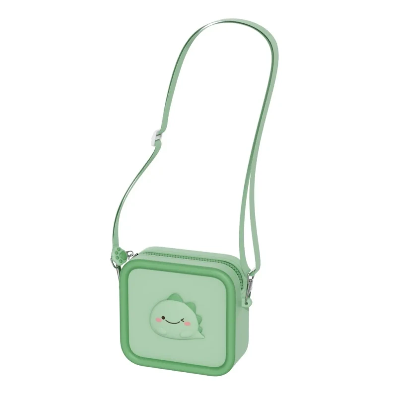 silikonowa torebka dziecięca Dino Green pastelowa