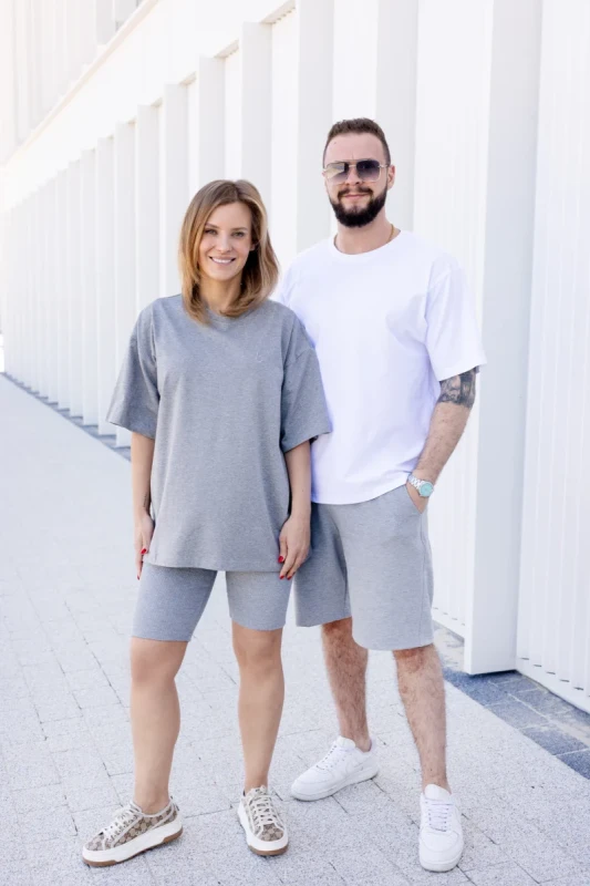 Minimalistyczny t-shirt damski szary TUSS
