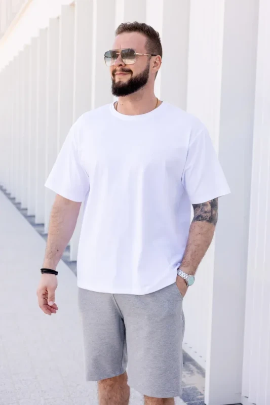 Biała koszulka męska oversize TUSS MEN’S WEAR casual look