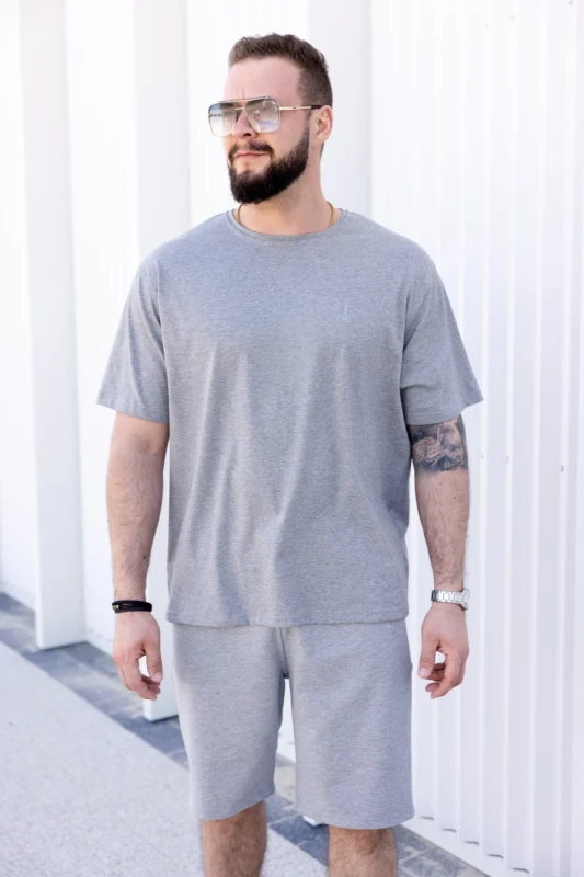 Szara koszulka męska oversize premium TUSS styl casual