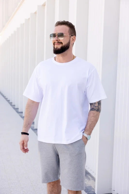 Szorty męskie casual premium kolor szary melanż TUSS