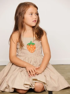 Mini Rodini Poplin Woven Smock Dress Strawberry – sukienka dziewczęca z bawełny organicznej GOTS